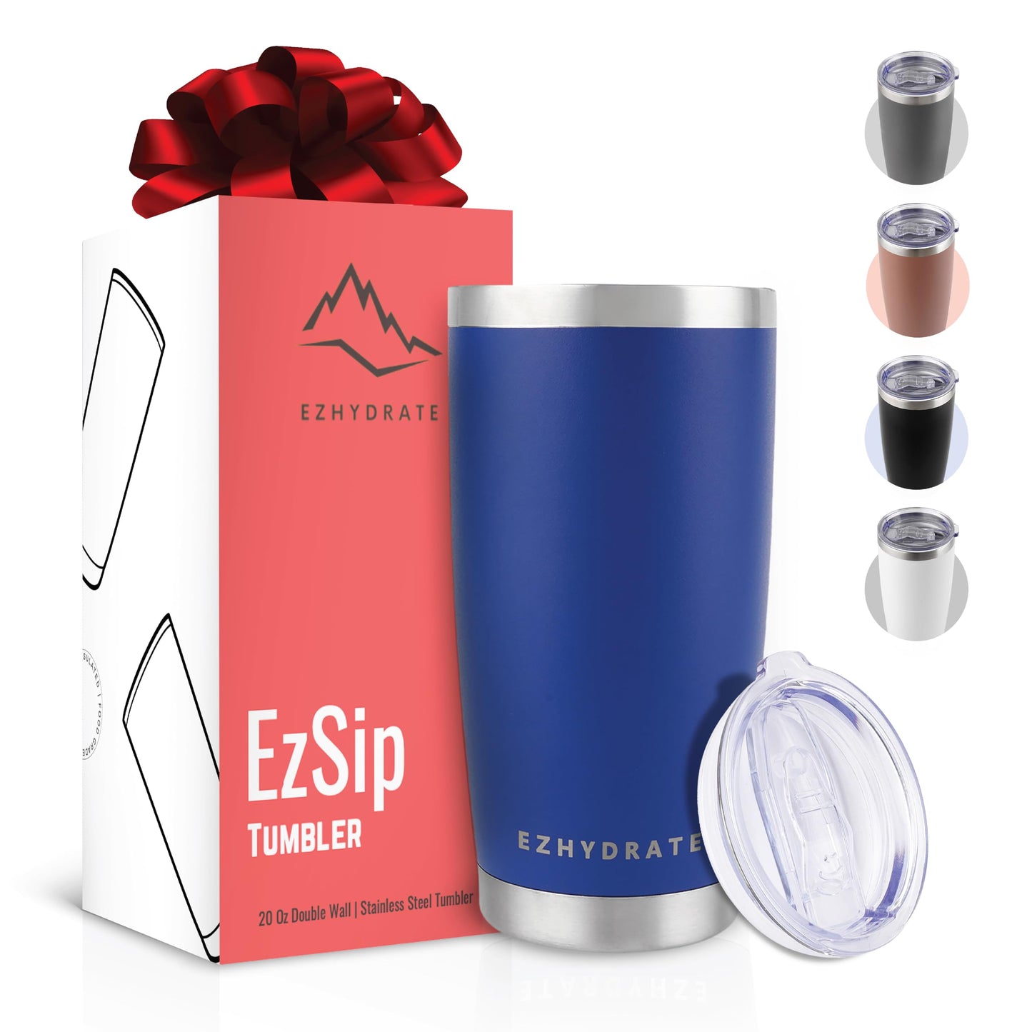 Tumbler with Lid - Stainless Steel Vacuum Insulated Coffee Travel Mug Double Wall Durable Leak Proof