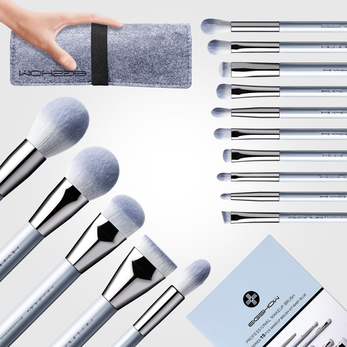 Veloura 15-Piece Makeup Brush Set